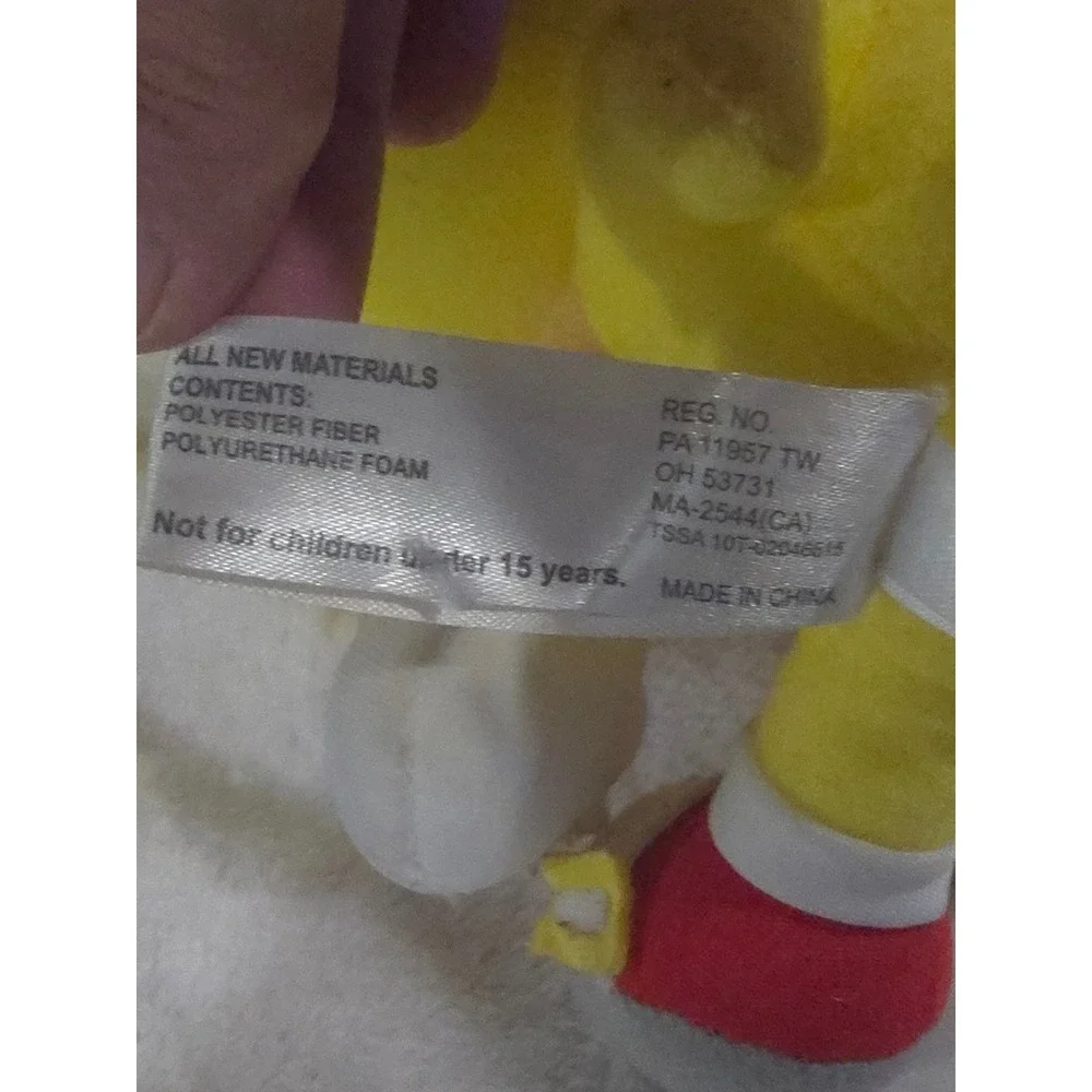 Great Eastern Entertainment Super Sonic Plush Yellow SEGA Video Game Toy 11.5